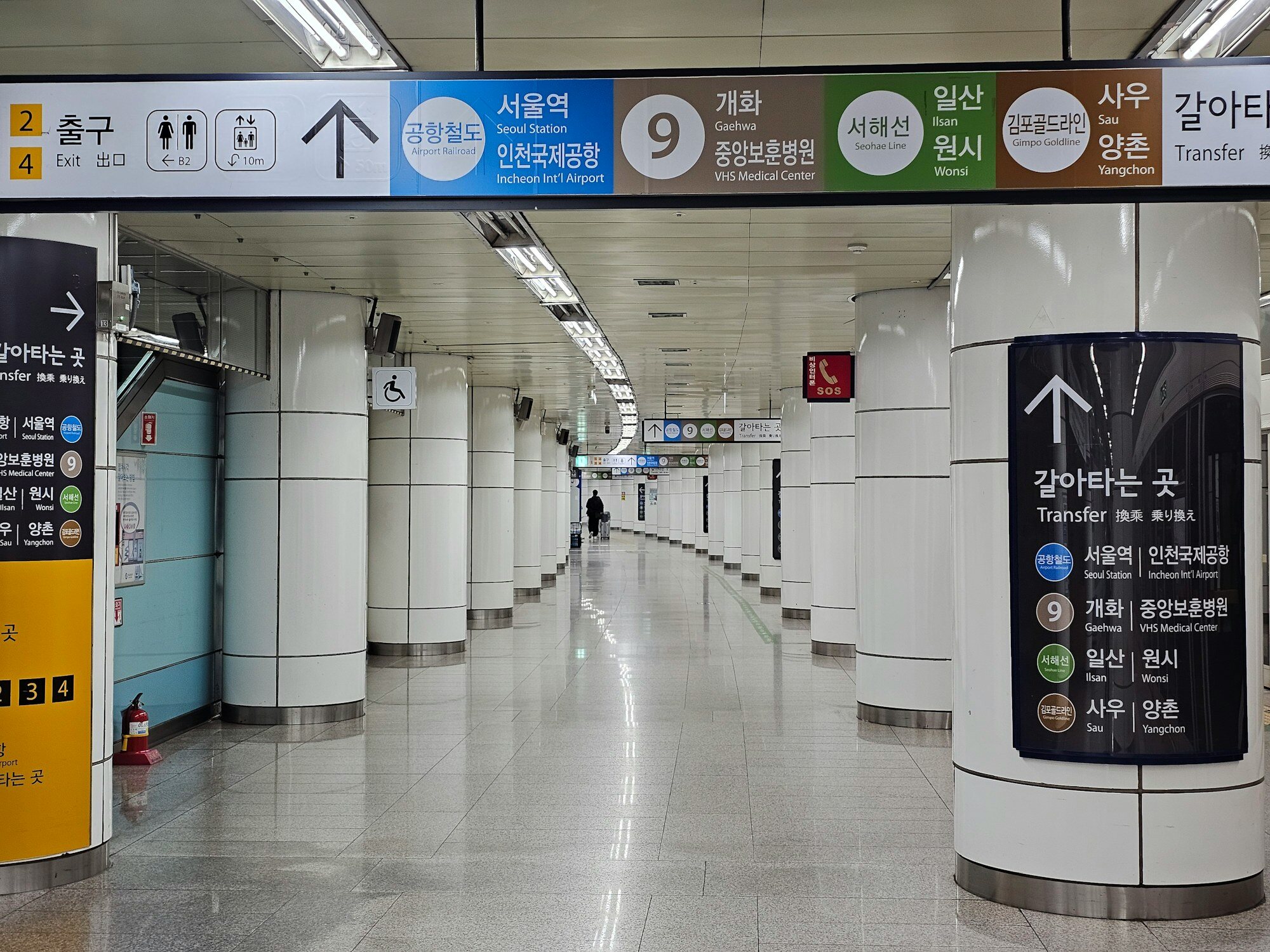 Segnaletica delle stazioni della metropolitana di Seul per scegliere una base alberghiera comoda