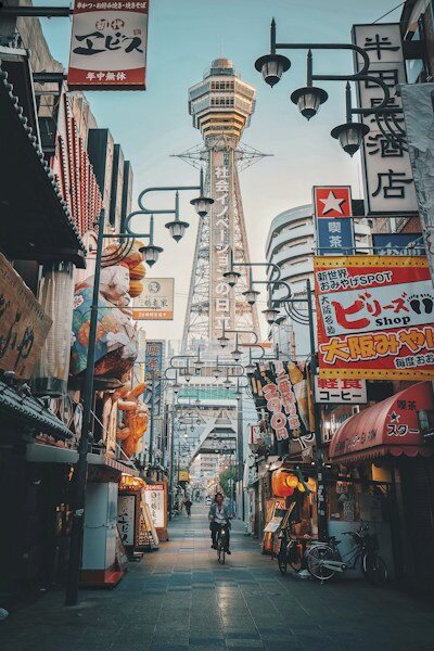 夜間大阪道頓堀的霓虹燈