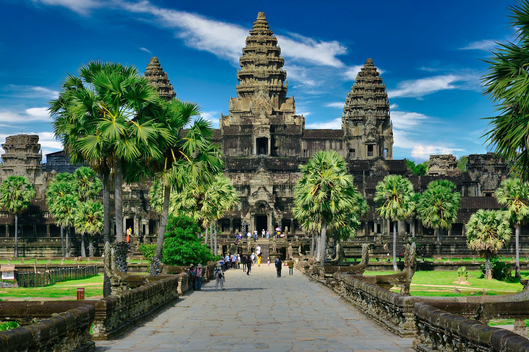 Ancient Angkor Wat temple complex in Cambodia