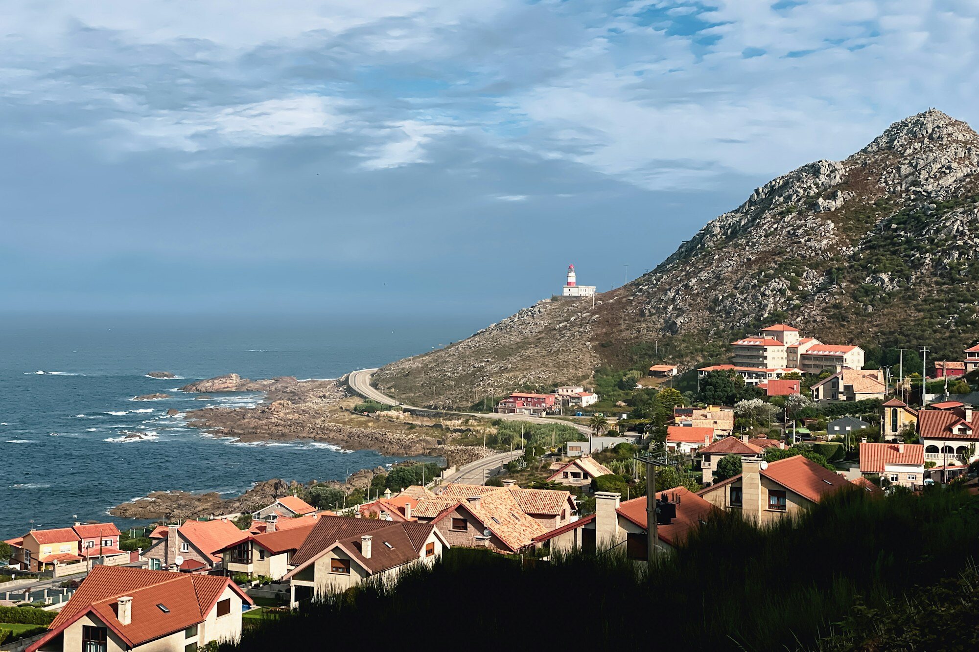 A coastal Galician town meeting the blue Atlantic