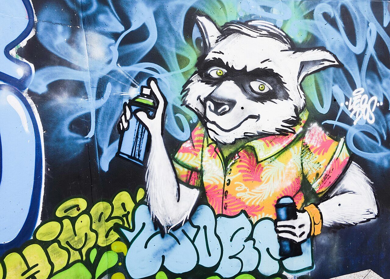 Graffiti e murales di arte di strada a Medellín