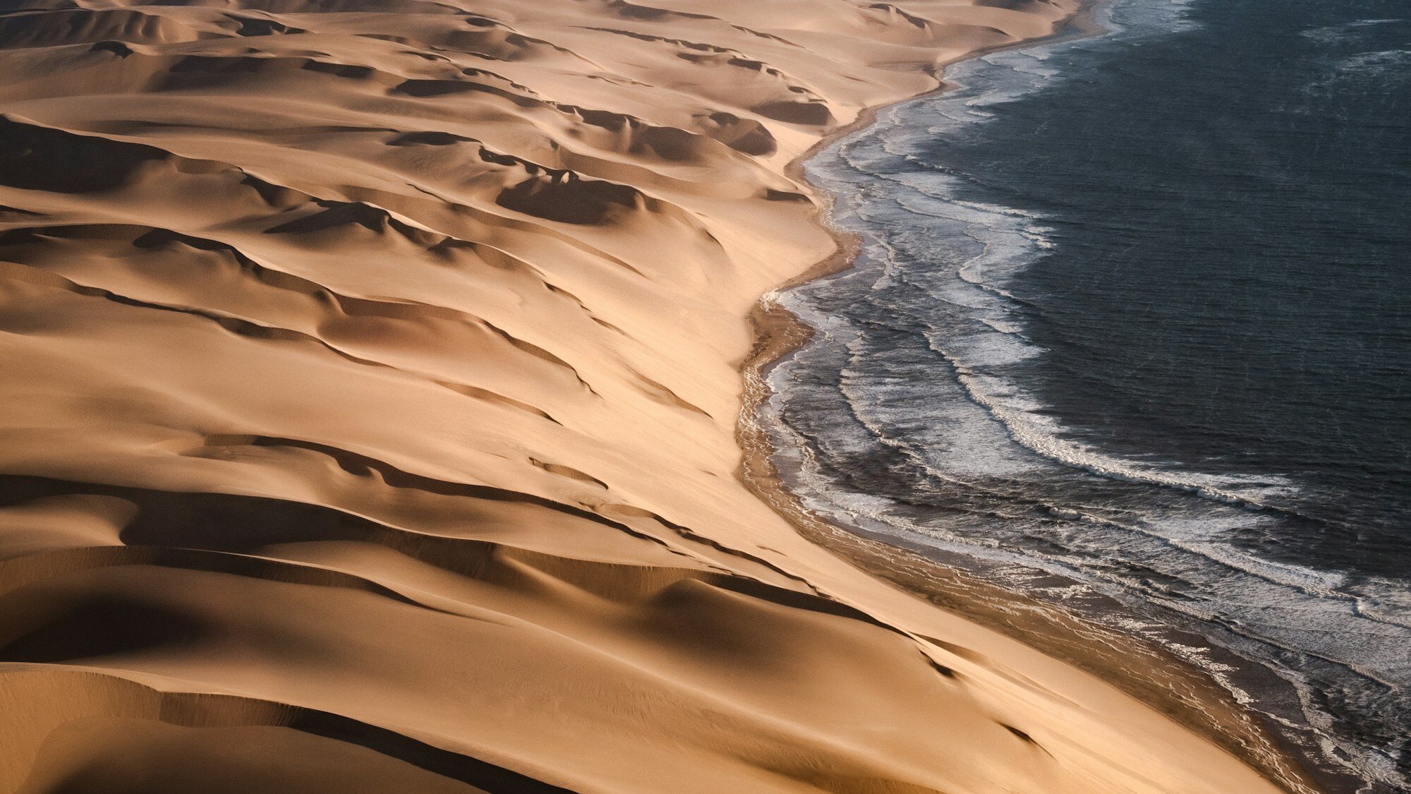 Namibian desert meeting the Atlantic Ocean